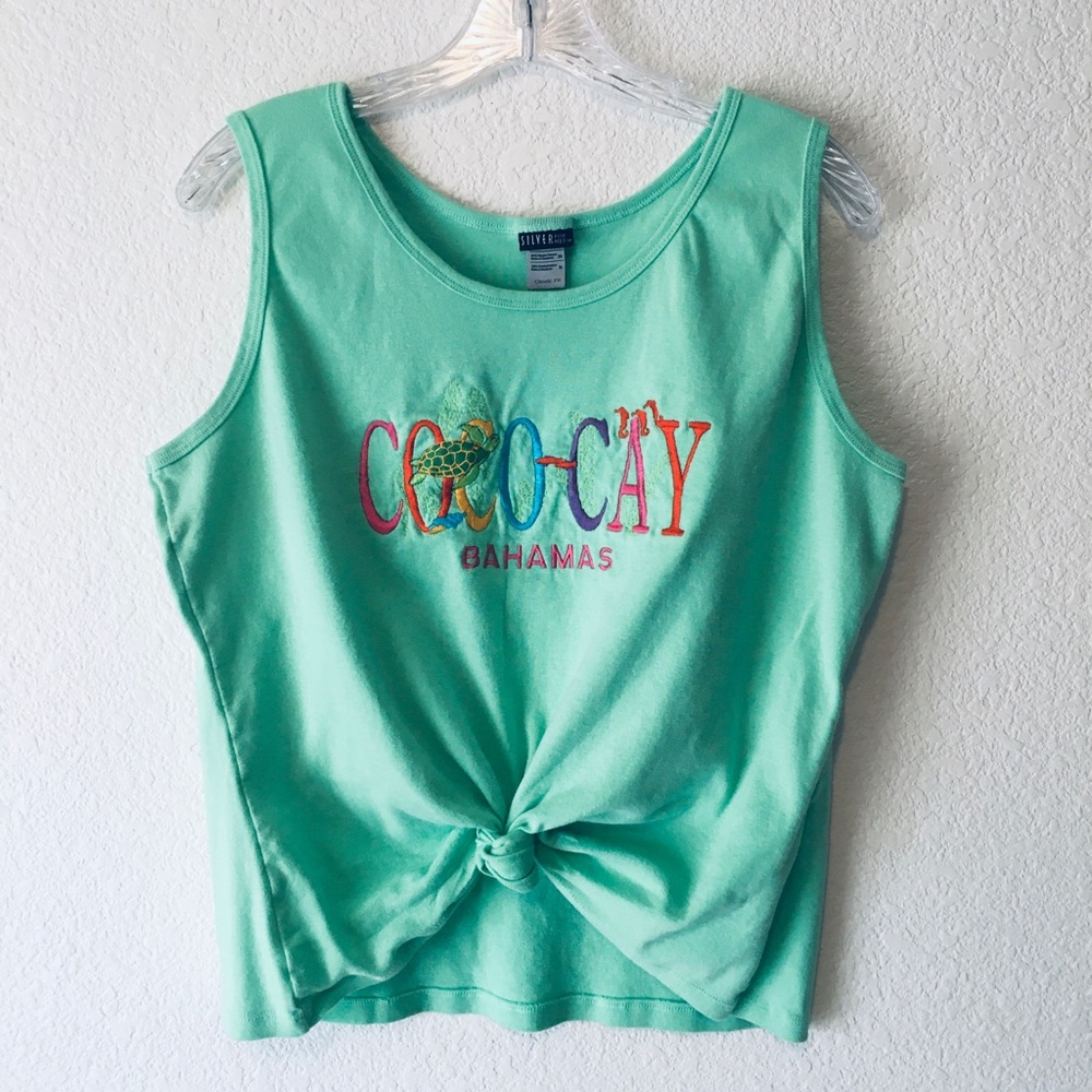 🧩VTG 80s embroidered Coco cat Bahamas tank top